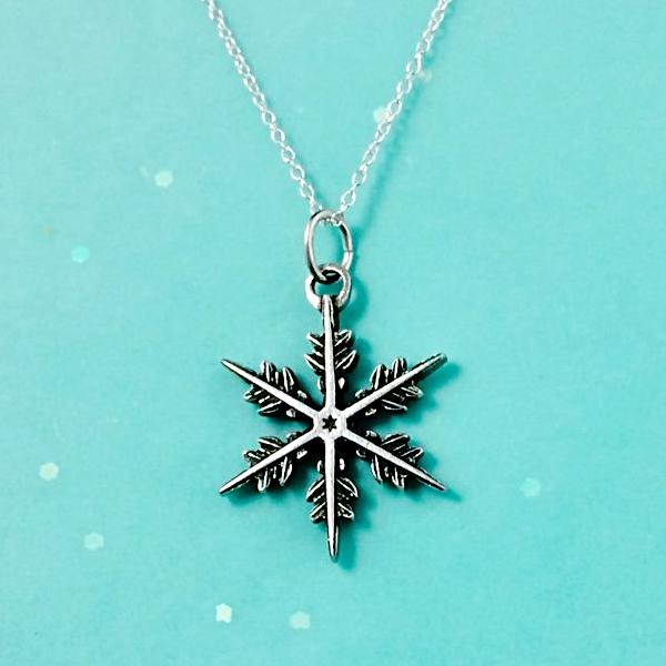 Dainty Sterling Silver Snowflake Necklace – Thrifty Goddess